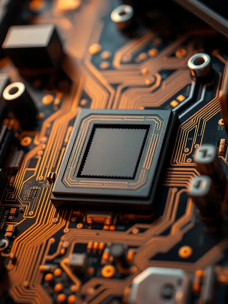 A detailed close-up of a high-tech ceramic server motherboar