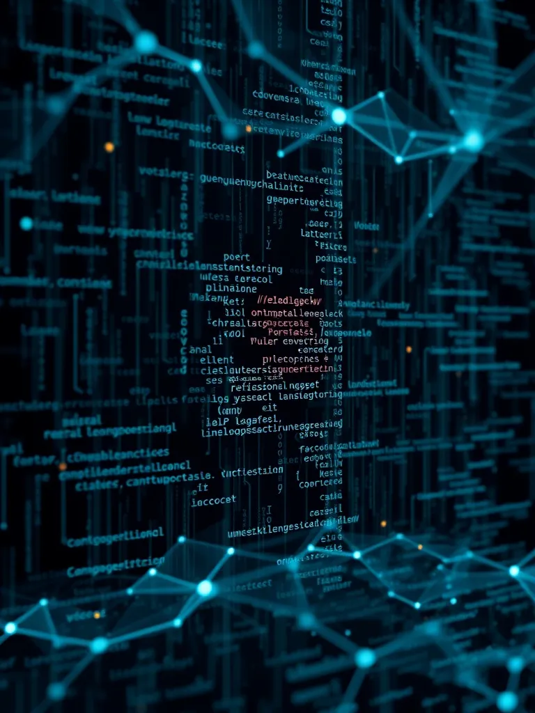 A high-tech digital visualization of natural language proces
