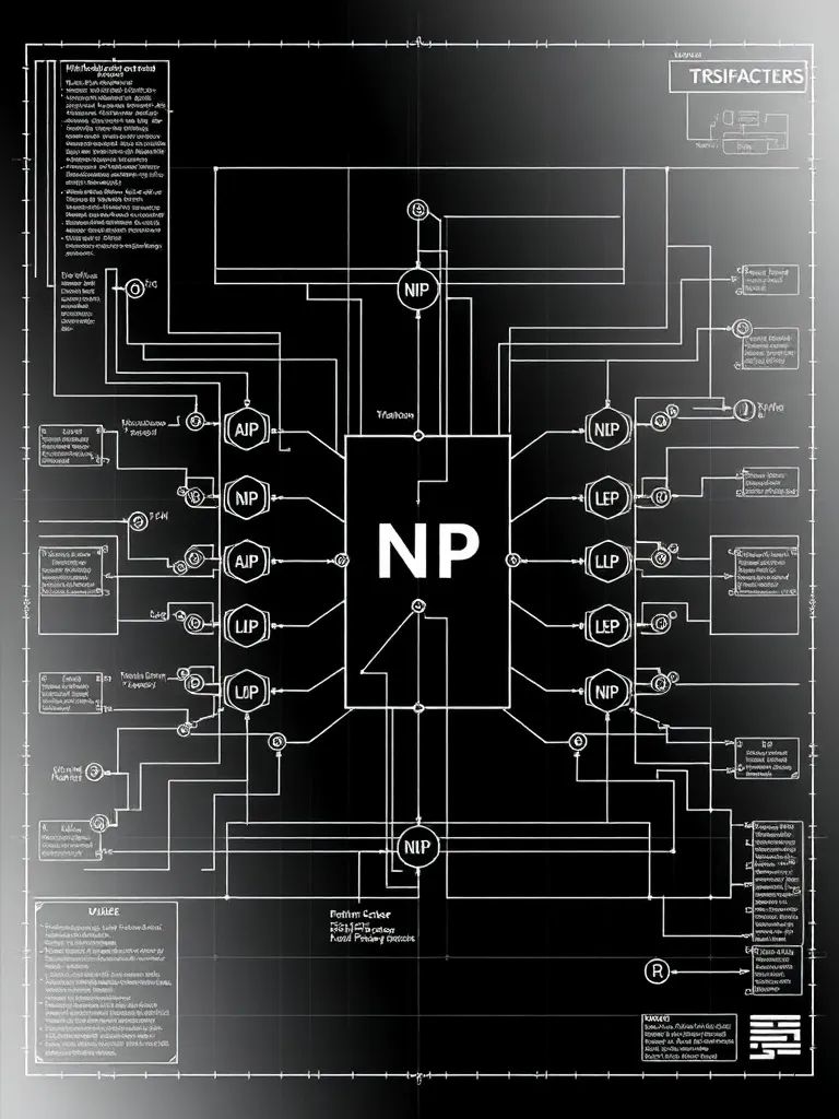 A technical schematic diagram of a neural network transforme